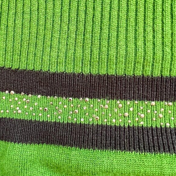 Green & Black Floral Cotton Knit Dress, Medium or Large - Picture 5 of 9
